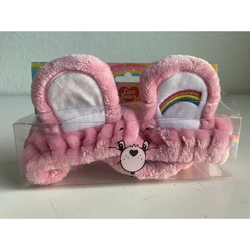 Care Bears Spa Headband Cheer Bear Pink With‎ Rainbow Plush NEW